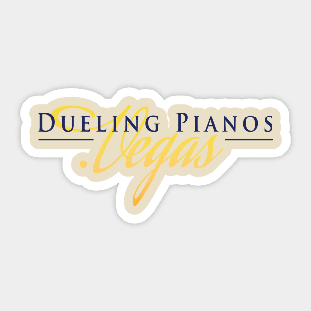 Dueling Pianos.Vegas Navy Blue & Yellow Stylish Sticker by DuelingPianos.Vegas